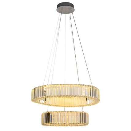 LED reguliuojamas krištolinis šviestuvas ant laido LED/65W/230V 3000-6500K blizgus chromas + nuotolinis valdymas