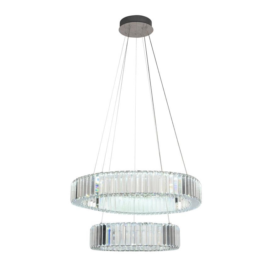 LED reguliuojamas krištolinis šviestuvas ant laido LED/65W/230V 3000-6500K blizgus chromas + nuotolinis valdymas