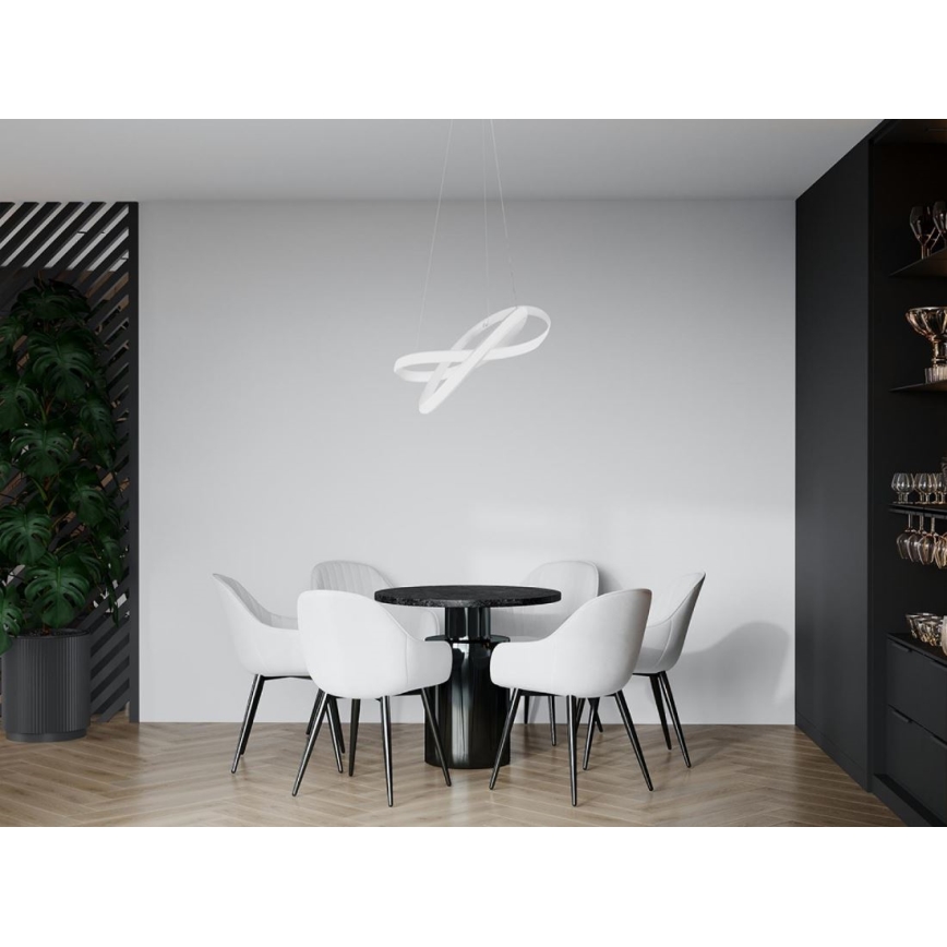 LED reguliuojamas šviestuvas ant laido LED/70W/230V 3000-6500K skersmuo 55 cm baltas + nuotolinis valdymas