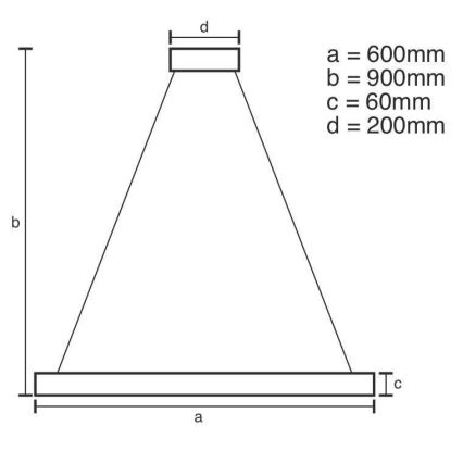 LED reguliuojamas šviestuvas ant laido LED/85W/230V 3000-6500K skersmuo 60 cm + nuotolinis valdymas