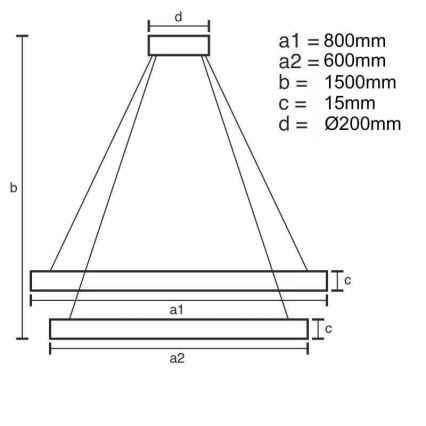 LED reguliuojamas šviestuvas ant laido LED/90W/230V 3000-6500K + nuotolinis valdymas