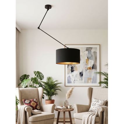 LED reguliuojamas šviestuvas ant strypo GORTA 1xE27/60W/230V juoda/auksinė