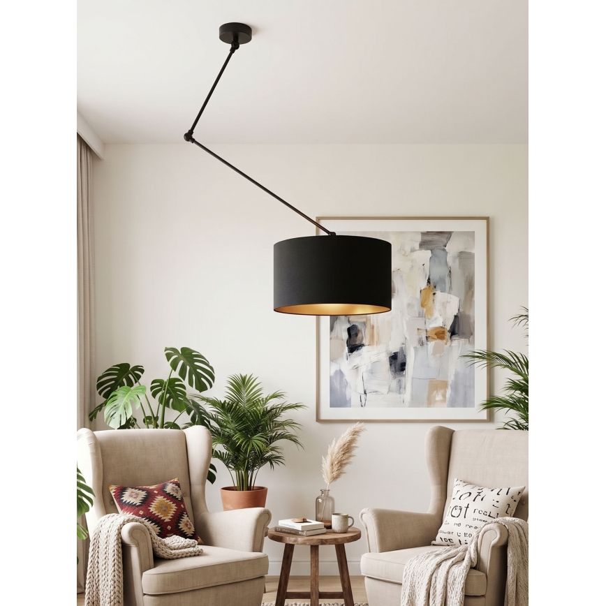 LED reguliuojamas šviestuvas ant strypo GORTA 1xE27/60W/230V juoda/auksinė