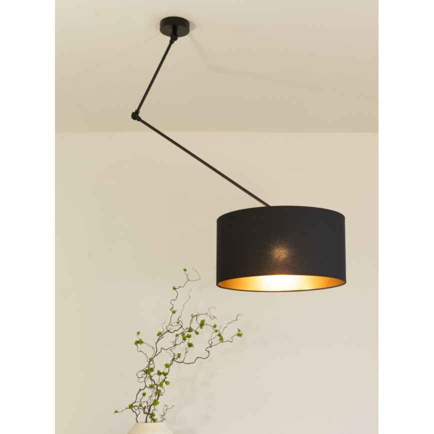 LED reguliuojamas šviestuvas ant strypo GORTA 1xE27/60W/230V juoda/auksinė