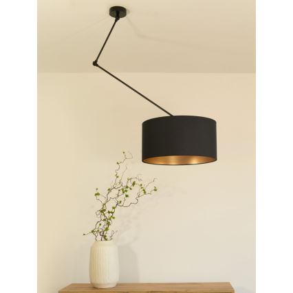LED reguliuojamas šviestuvas ant strypo GORTA 1xE27/60W/230V juoda/auksinė