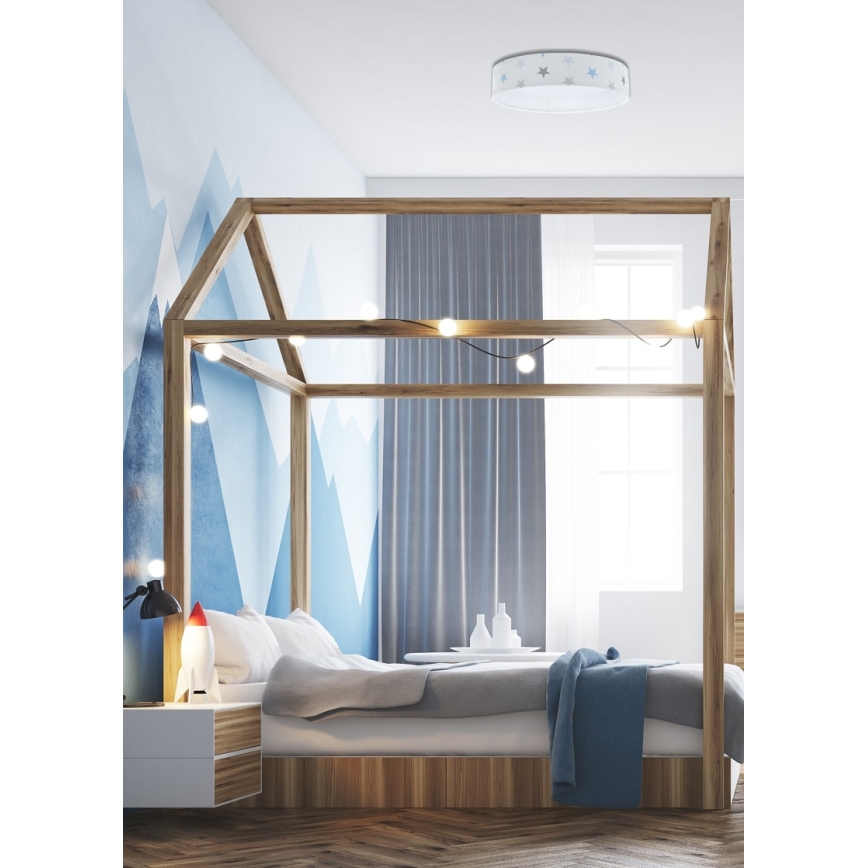 LED Reguliuojamas lubinis šviestuvas SMART GALAXY KIDS LED/24W/230V 3000-6500K žvaigždės balta/pilka/mėlyna + nuotolinio valdymo pultas