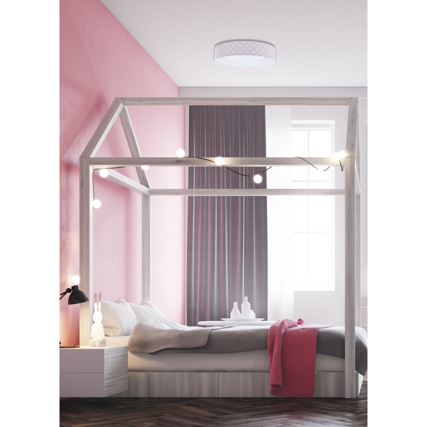 LED Reguliuojamas vaikų lubų šviestuvas SMART GALAXY KIDS LED/24W/230V 3000-6500K žvaigždutės rožinė/balta + nuotolinio valdymo pultas