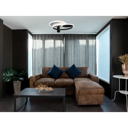 LED Pritemdomas lubinis šviestuvas LED/65W/230V 3000-6500K balta/juoda + nuotolinio valdymo pultas