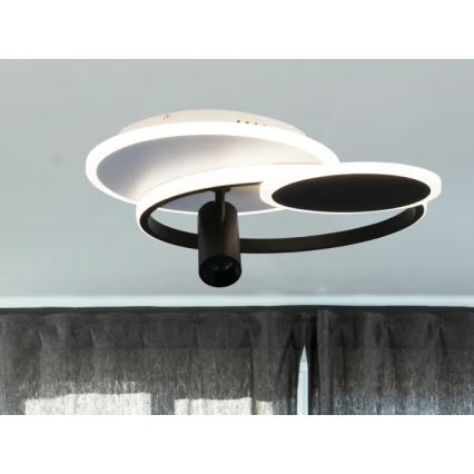 LED Pritemdomas lubinis šviestuvas LED/65W/230V 3000-6500K balta/juoda + nuotolinio valdymo pultas