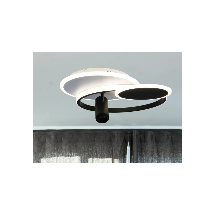 LED Pritemdomas lubinis šviestuvas LED/65W/230V 3000-6500K balta/juoda + nuotolinio valdymo pultas