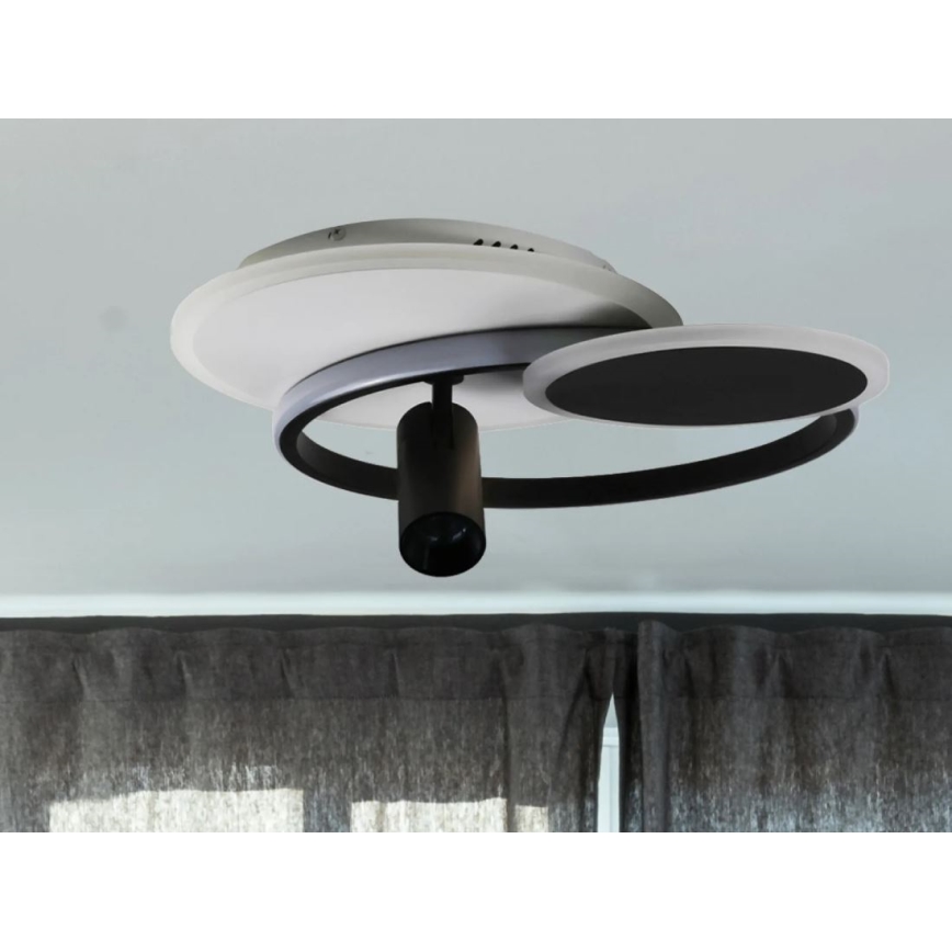 LED Pritemdomas lubinis šviestuvas LED/65W/230V 3000-6500K balta/juoda + nuotolinio valdymo pultas