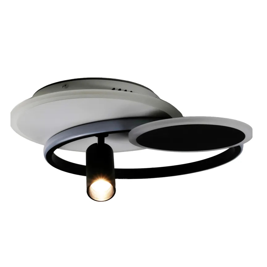 LED Pritemdomas lubinis šviestuvas LED/65W/230V 3000-6500K balta/juoda + nuotolinio valdymo pultas