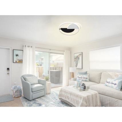 LED Pritemdomas lubinis šviestuvas LED/70W/230V 3000-6500K balta/juoda + nuotolinio valdymo pultas
