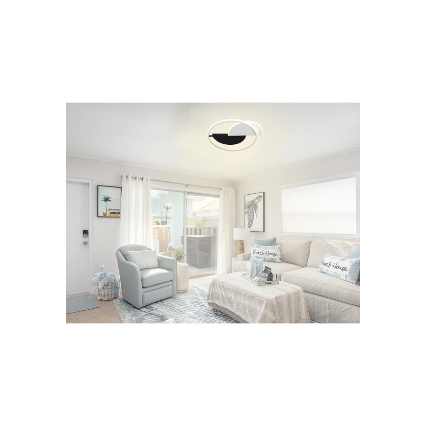 LED Pritemdomas lubinis šviestuvas LED/70W/230V 3000-6500K balta/juoda + nuotolinio valdymo pultas