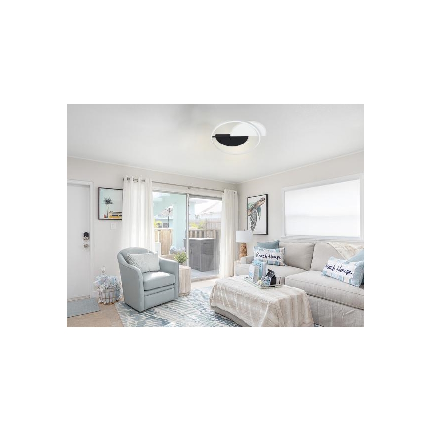 LED Pritemdomas lubinis šviestuvas LED/70W/230V 3000-6500K balta/juoda + nuotolinio valdymo pultas