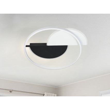 LED Pritemdomas lubinis šviestuvas LED/70W/230V 3000-6500K balta/juoda + nuotolinio valdymo pultas