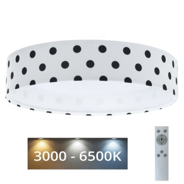 LED Reguliuojamas vaikų lubų šviestuvas SMART GALAXY KIDS LED/24W/230V 3000-6500K taškeliai balta/juoda + nuotolinis valdymas