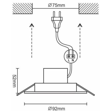 LED Reguliuojamas vonios šviestuvas LED/7W/230V 3000K-6500K Wi-Fi Tuya IP44