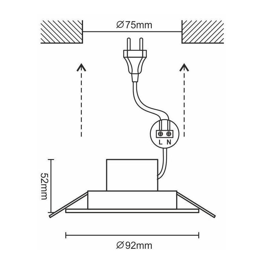 LED Reguliuojamas vonios šviestuvas LED/7W/230V 3000K-6500K Wi-Fi Tuya IP44