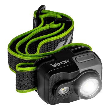 LED reguliuojamo ryškumo įkraunama galvos lempa LED/10W/5V/3xAAA IP66 800 lm 1000 mAh