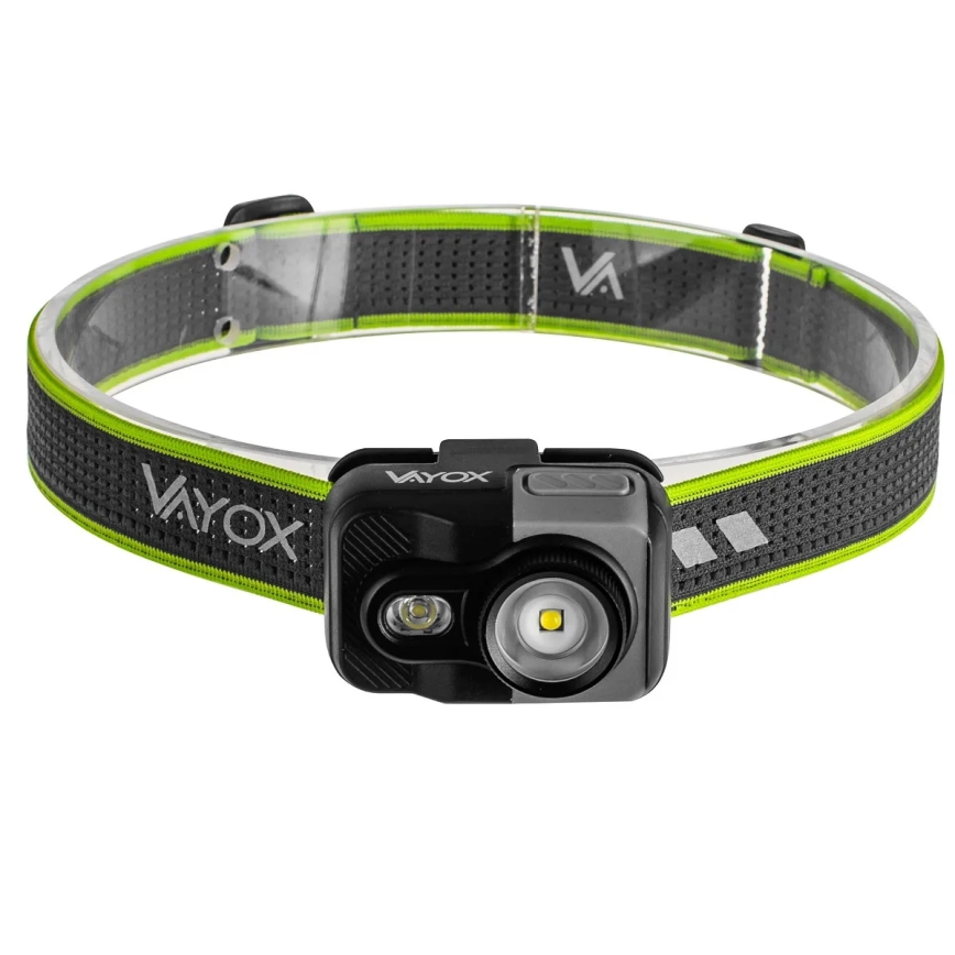 LED reguliuojamo ryškumo įkraunama galvos lempa LED/10W/5V/3xAAA IP66 800 lm 1000 mAh