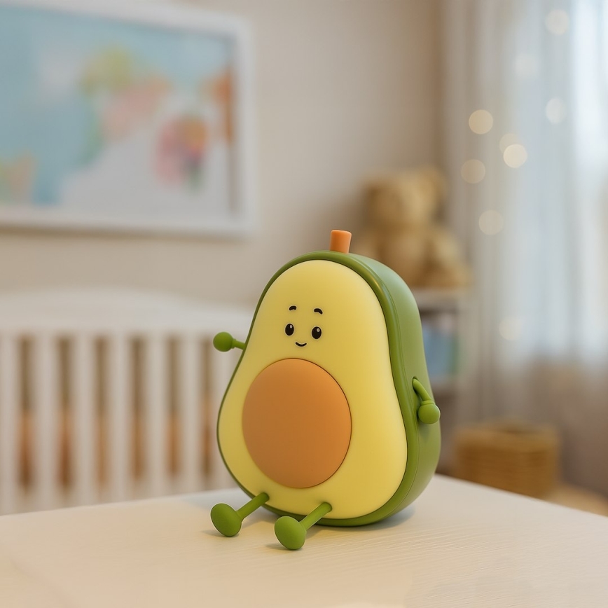 AVOCADO jutiklinis, reguliuojamas įkraunamas vaikiškas naktinis LED žibintas LED/1W/5V 1200 mAh