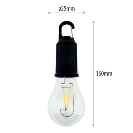 LED reguliuojamo ryškumo lauko pakabinamas įkraunamas šviestuvas LED/3W/5V 400 mAh IP44