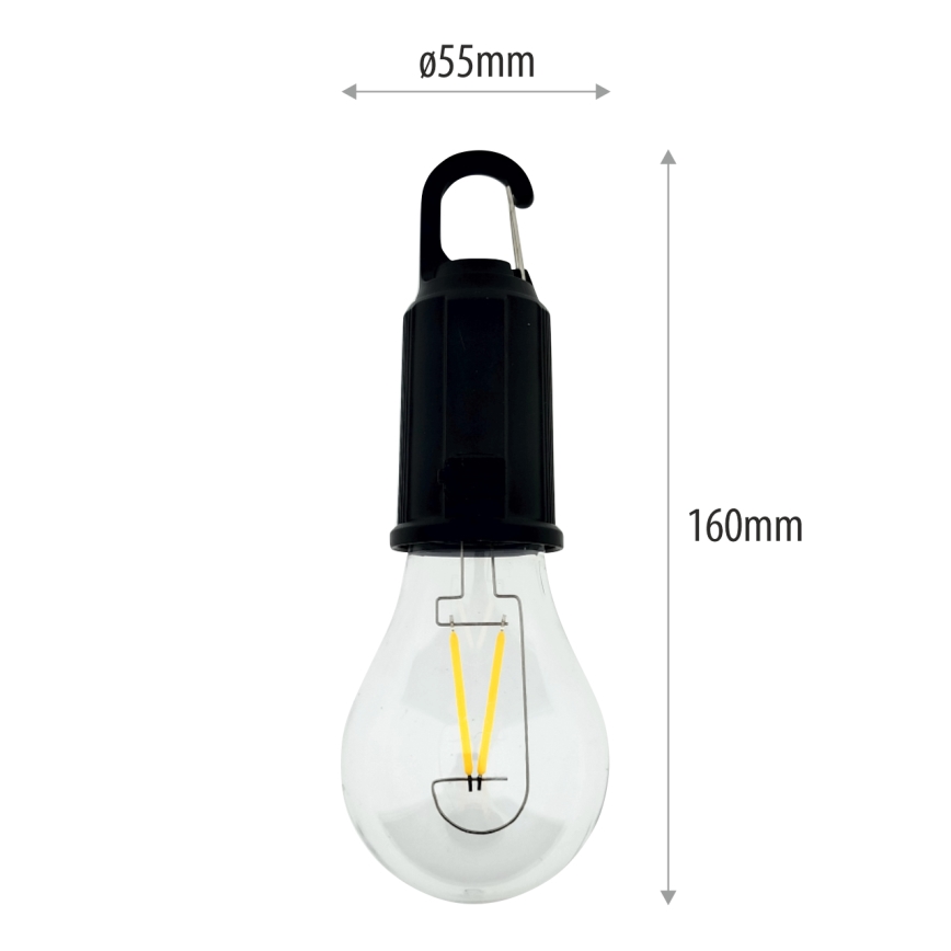 LED reguliuojamo ryškumo lauko pakabinamas įkraunamas šviestuvas LED/3W/5V 400 mAh IP44