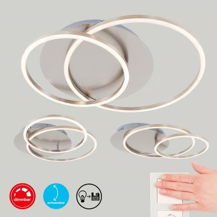 LED reguliuojamo ryškumo lubinis šviestuvas LED/28W/230V 3000K matinis chromas