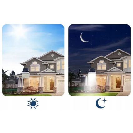 LED reguliuojamas saulės prožektorius LED/50W/3,2V 5000K 6000 mAh IP65 juodas + nuotolinio valdymo pultelis