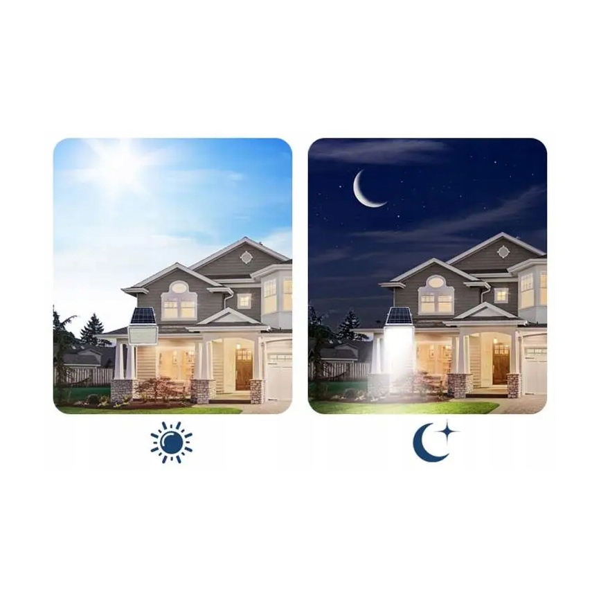 LED reguliuojamas saulės prožektorius LED/50W/3,2V 5000K 6000 mAh IP65 juodas + nuotolinio valdymo pultelis