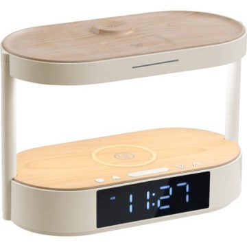LED reguliuojamo ryškumo stalinis šviestuvas su žadintuvu ir įkrovimu TRIPLE DOCK LED/1,5W/5V