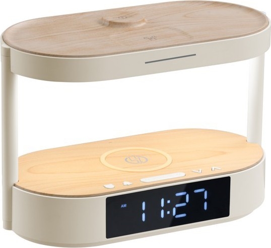 LED reguliuojamo ryškumo stalinis šviestuvas su žadintuvu ir įkrovimu TRIPLE DOCK LED/1,5W/5V