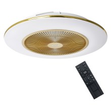 LED Reguliuojams lubinis šviestuvas su ventiliatoriu ARIA LED/38W/230V 3000-6000K aukso + valdymo pultas