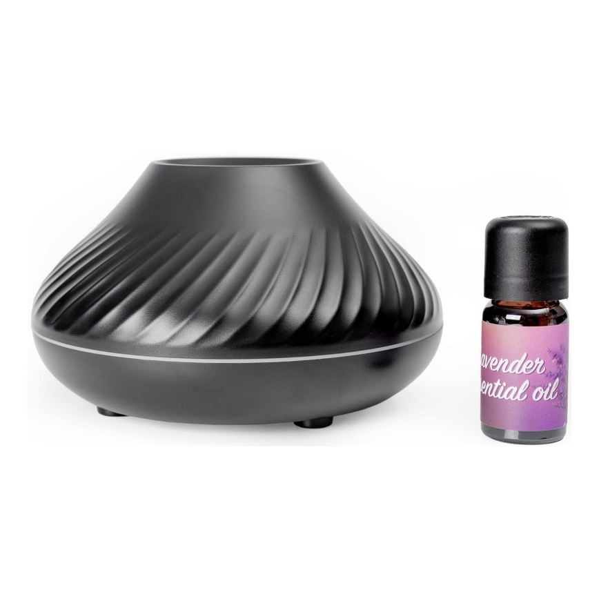 LED RGB Aromato difuzorius su liepsnos imitacija LED/6,5W/5V 130ml juoda