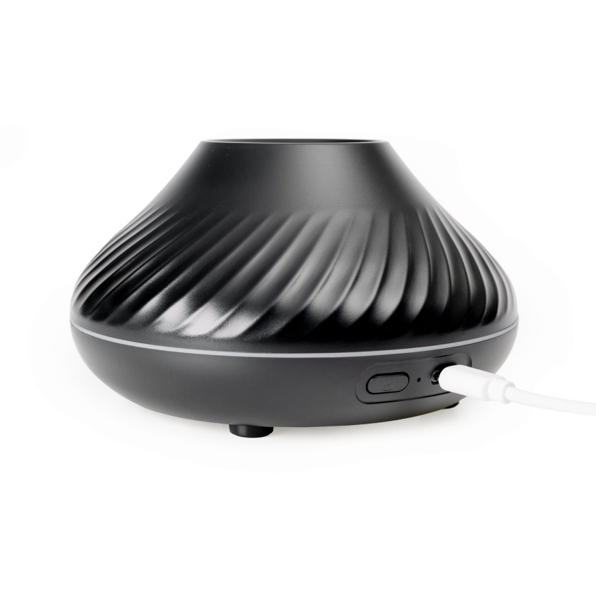 LED RGB Aromato difuzorius su liepsnos imitacija LED/6,5W/5V 130ml juoda
