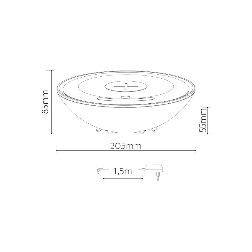 LED RGB belaidis įkroviklis CHARGER LED / 10W / 230V