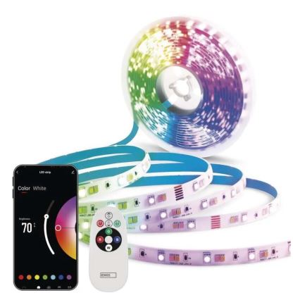 LED RGB+CCT Reguliuojama juostelė GOSMART LED/21W/230V 5 m 2700-6500K IP44 Wi-Fi + nuotolinio valdymo pultas
