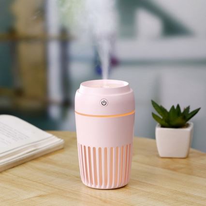 LED RGB Drėkintuvas 300 ml LED/2W/5V rožinė