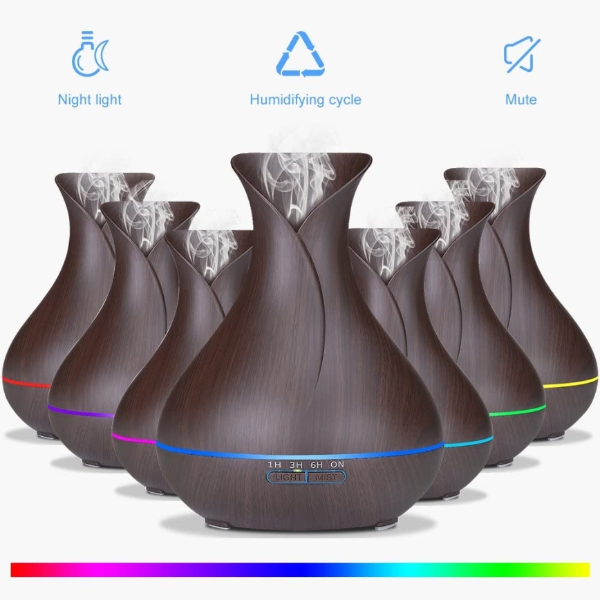 LED RGB Drėkintuvas ir oro jonizatorius 400 ml