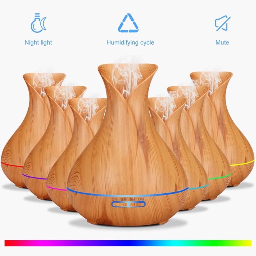 LED RGB Drėkintuvas ir oro jonizatorius 400 ml
