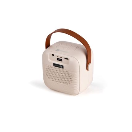 CONNECT IT CSP-1010-BG - LED RGB garsiakalbis su belaidžiais mikrofonais 2Mic 5W/1200 mAh + 2x 400 mAh kreminė/auksinė
