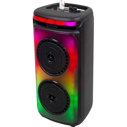 LED RGB įkraunamas garsiakalbis su mikrofonu 400W/2400 mAh + nuotolinio valdymo pultas
