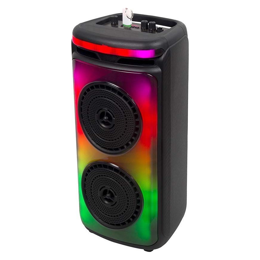 LED RGB įkraunamas garsiakalbis su mikrofonu 400W/2400 mAh + nuotolinio valdymo pultas