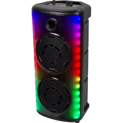 LED RGB įkraunamas garsiakalbis su mikrofonu 600W/2400 mAh + nuotolinio valdymo pultas