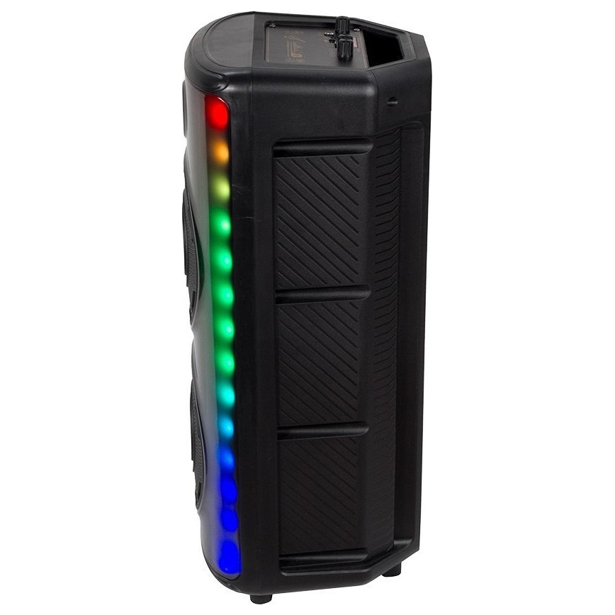 LED RGB įkraunamas garsiakalbis su mikrofonu 600W/2400 mAh + nuotolinio valdymo pultas