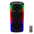 LED RGB įkraunamas garsiakalbis su mikrofonu 600W/2400 mAh + nuotolinio valdymo pultas