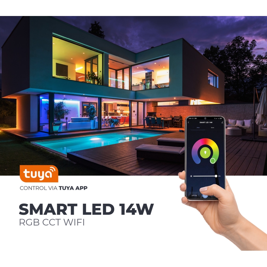LED RGB Išmani reguliuojama lemputė E27/9,5W/230V 2700-6500K Wi-Fi Tuya