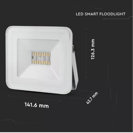 LED RGB Išmanus reguliuojamas prožektorius LED/20W/230V IP65 baltas