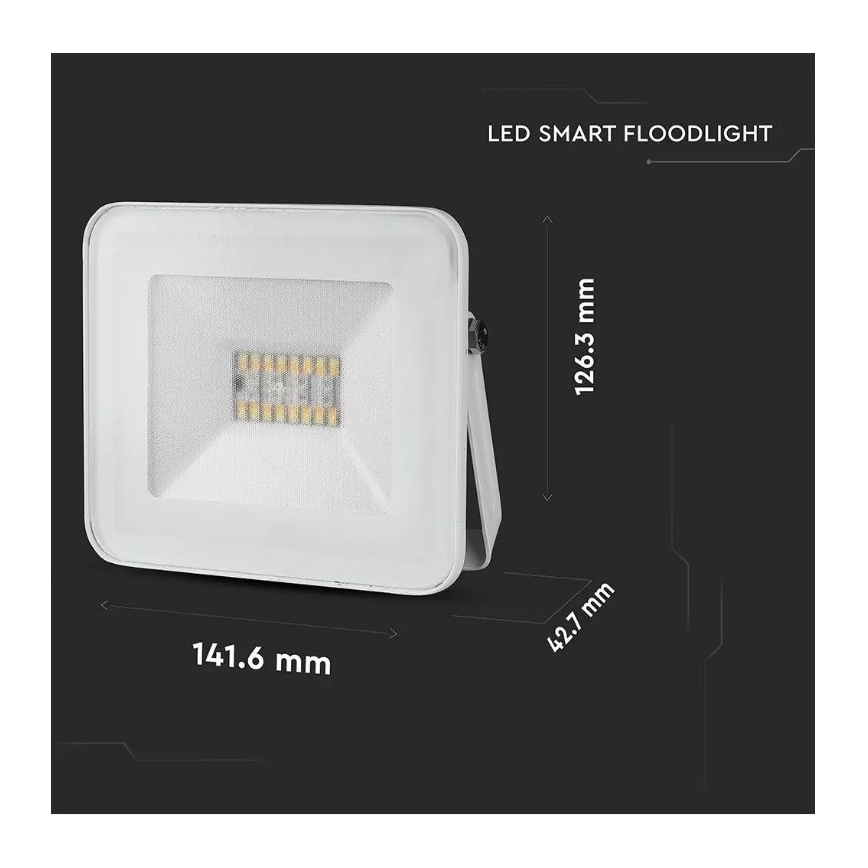 LED RGB Išmanus reguliuojamas prožektorius LED/20W/230V IP65 baltas